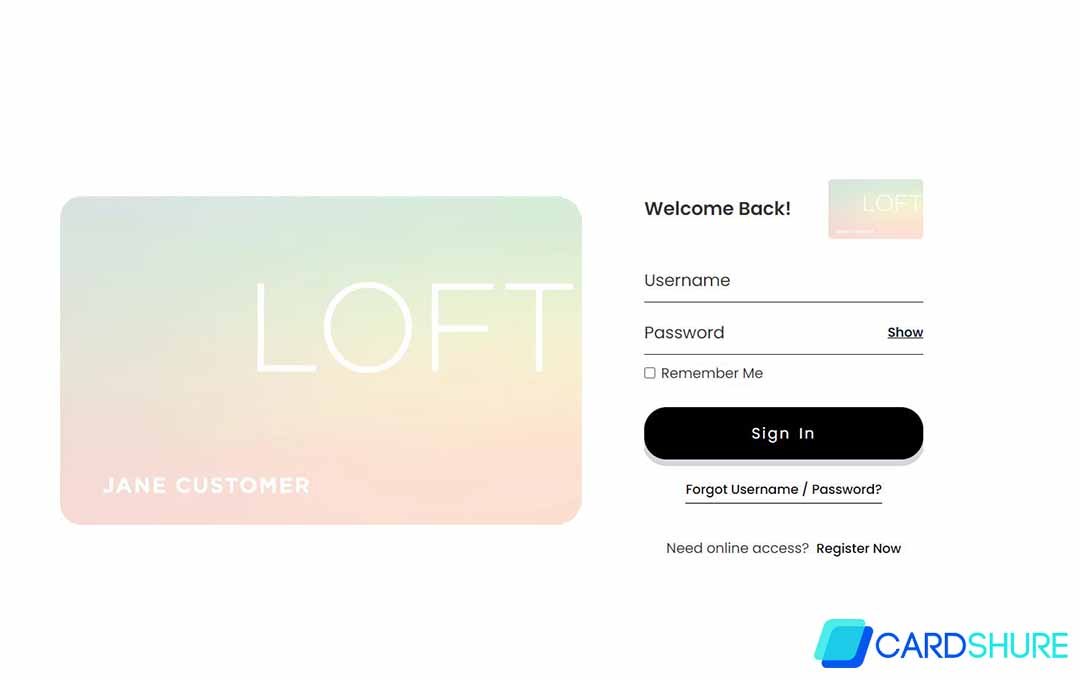 Loft Credit Card Login 